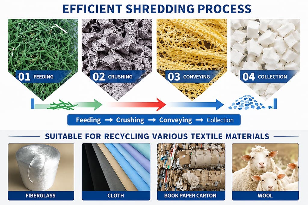 Textile Shredding Machine Textile Shredding Machine New Waste Recycling Shredder Machine
