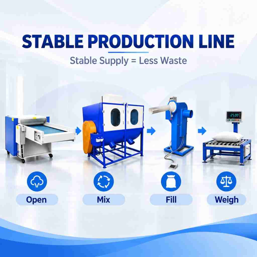 Pillow Filling Machine Reduce Fiber Waste