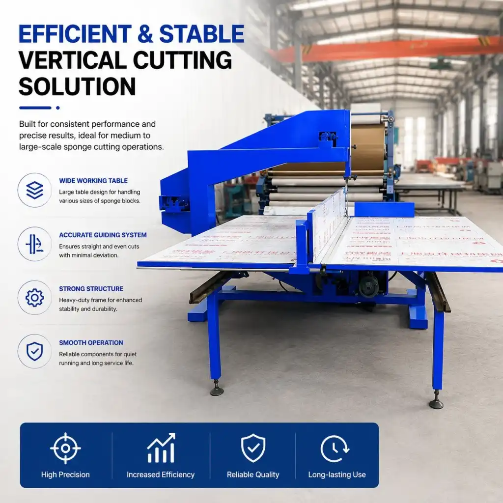 Sponge Vertical Cutting Machine Continuous CNC Foam Vertical Cutter Supplier Sponge Vertical Cutting Machine Continuous CNC Foam Vertical Cutter Supplier